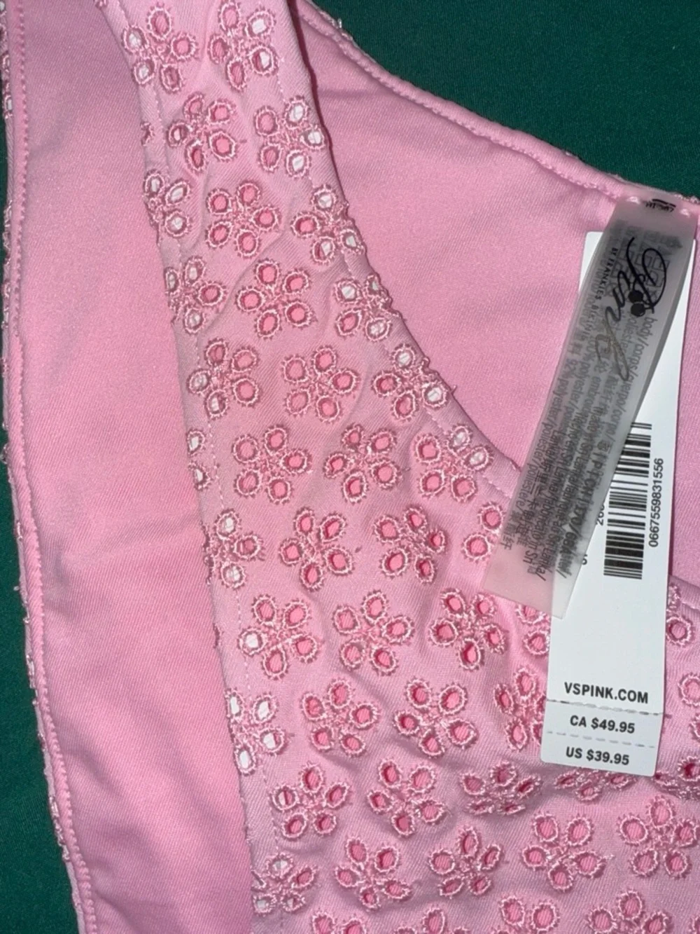 Frankie's Bikinis Pink Eyelet Bikini Bottom